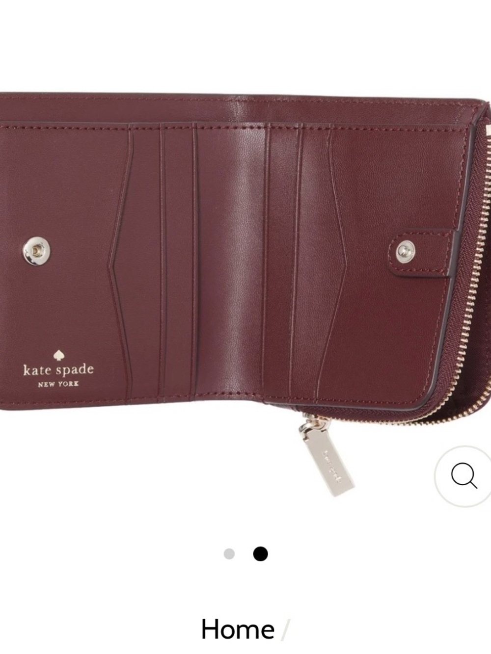 kate spade New York Wine Textured Leather Zip Wallet - Picture 2 of 6